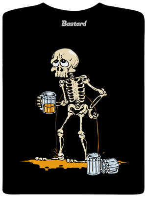 Csontváz és sör férfi hosszú ujjú póló Black