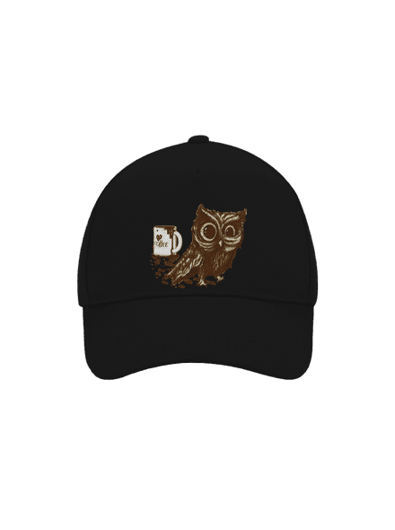 Koffeinfüggő bagoly baseballsapka Black