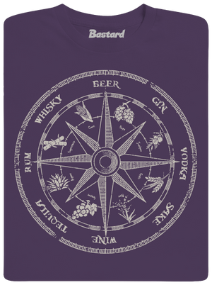 Alkoholos iránytű férfi póló Urban Purple