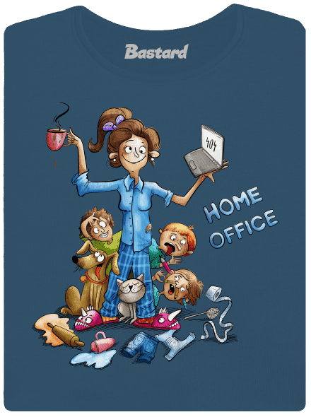 Anyukák home office prémium női póló Petrol Blue
