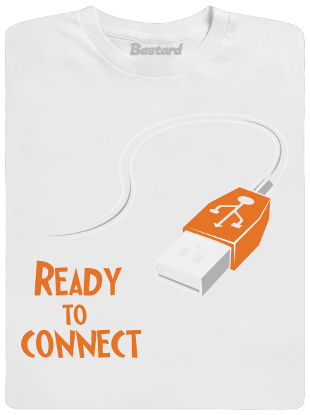 USB csatlakozás férfi póló White