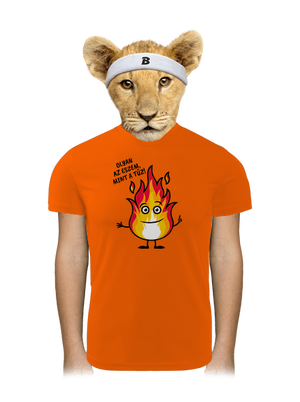 Olyan az eszem, mint a tűz! gyerek sport póló Neon Orange