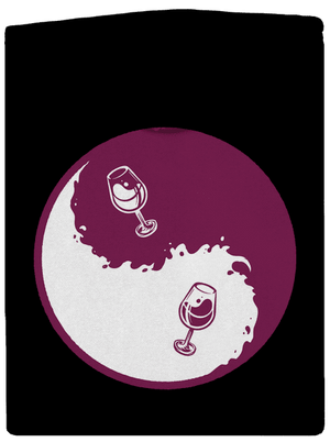 Yin Yang bor cipzáras férfi pulóver Black