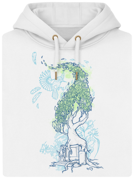 Nature vs. Technology unisex prémium pulóver Snowwhite