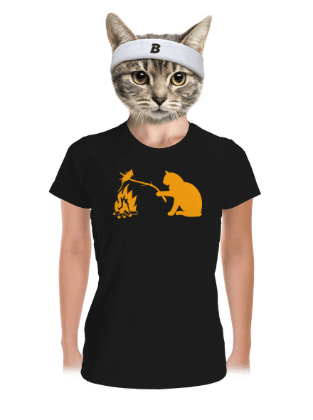 Macska-egér harc női sportpóló Black
