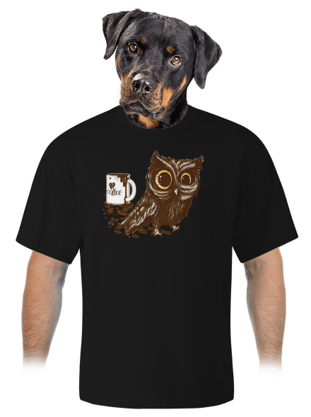 Koffeinfüggő bagoly unisex túlméretezett póló Black