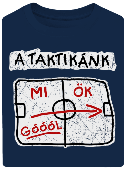 A taktikánk unisex túlméretezett póló Midnight Blue