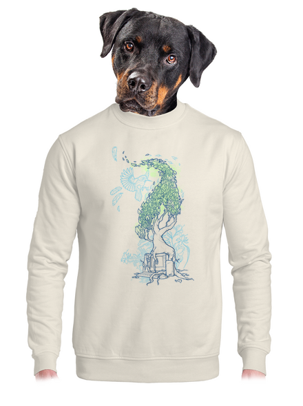 Nature vs. Technology unisex crewneck Off White