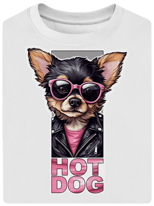 Very hot dog unisex túlméretezett póló White