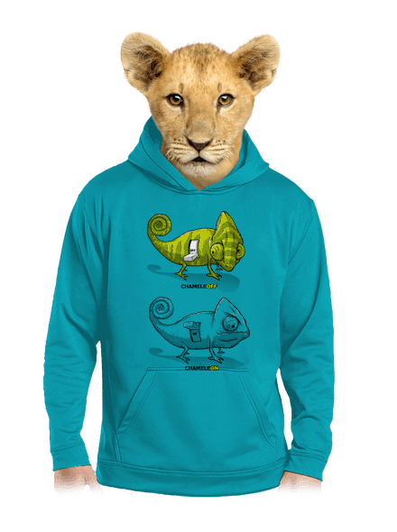 ChameleON ChameleOFF gyerek kenguruzsebes pulóver Hawaiian Blue