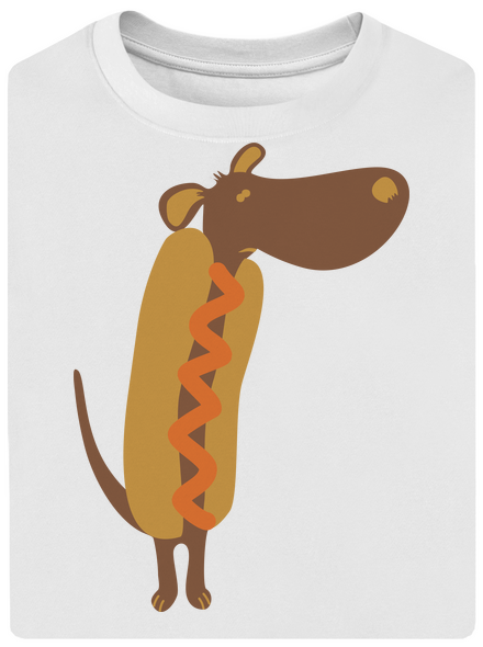 Hot dog unisex túlméretezett póló White