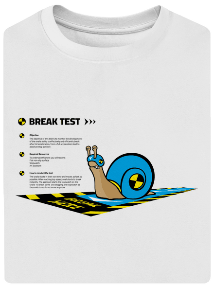 Snail test unisex túlméretezett póló White