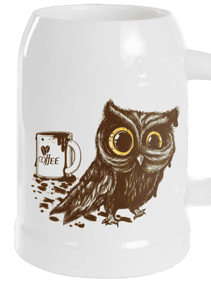 Koffeinfüggő bagoly söröskorsó White