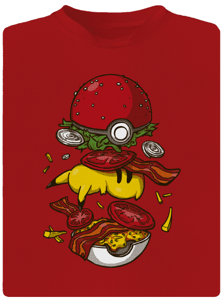 Pokémon burger férfi sportpóló Red Mal