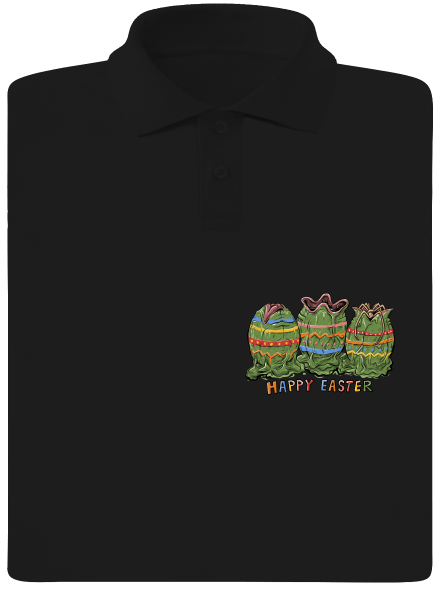Happy easter férfi pólóingek Black