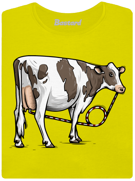 Cow drink prémium női póló Lemon