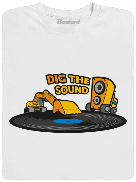 Dig the sound férfi hosszú ujjú póló White