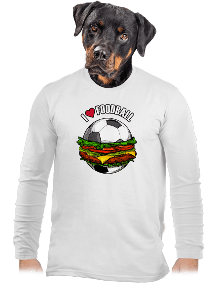 Foodball férfi hosszú ujjú póló White