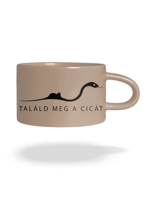 Találd meg a cicát macaron bögre Brown Macaron