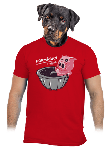 Formában férfi póló Red