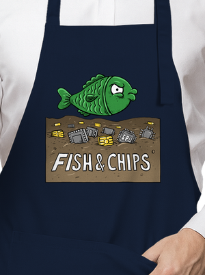 Fish and IT chips kötény Navy