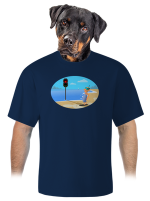 Biztonságos úszás unisex túlméretezett póló Midnight Blue