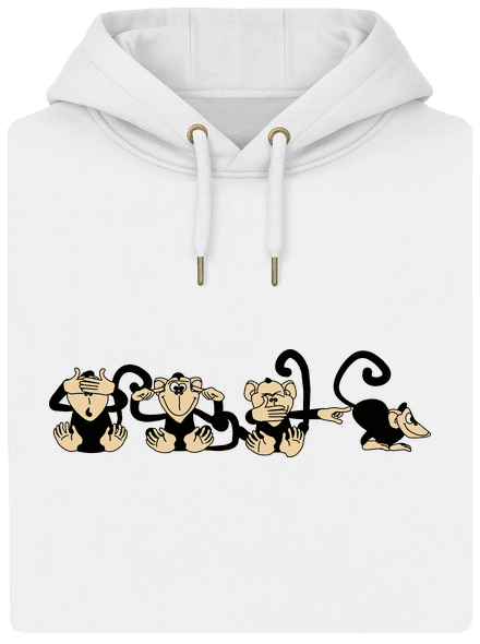 Majmok unisex prémium pulóver Snowwhite