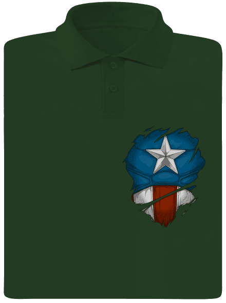 Captain inside férfi pólóingek Bottle Green Mal