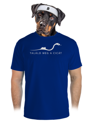 Találd meg a cicát férfi sportpóló Royal Blue Mal