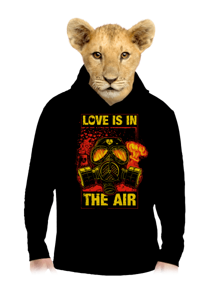 Love is in the air gyerek kenguruzsebes pulóver Black