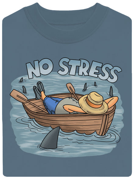 No stress unisex crewneck Nordic Blue