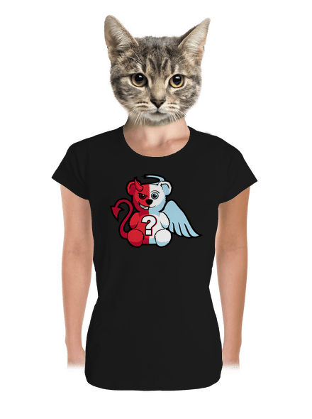 Angyal vagy ördög prémium női póló Black