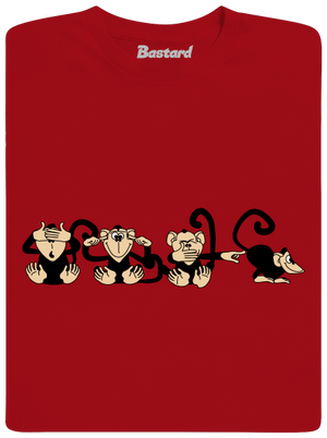 Majmok férfi hosszú ujjú póló Red