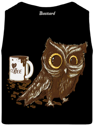Koffeinfüggő bagoly férfi trikó Black