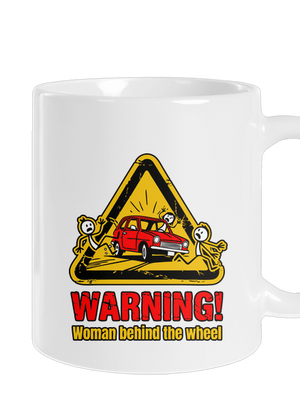 Nő a kormány mögött hagyományos bögre White