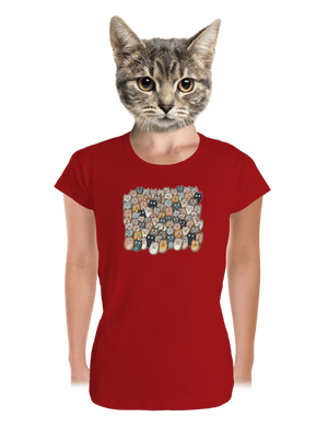 Találd meg az ördögöt prémium női póló Red Mal