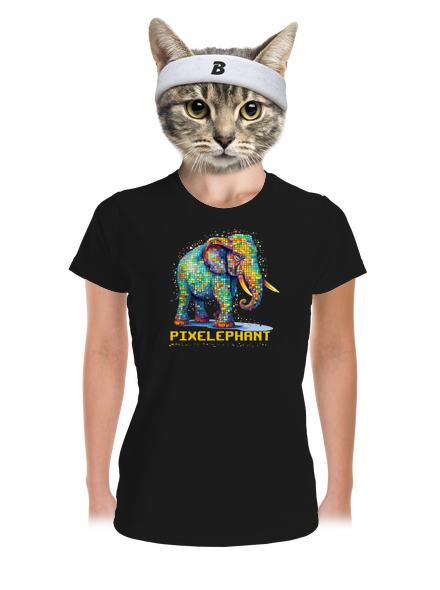 Pixelephant női sportpóló Black