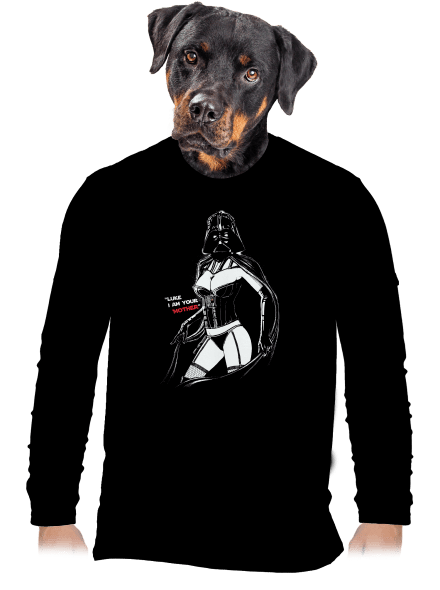 Mrs. Vader férfi hosszú ujjú póló Black