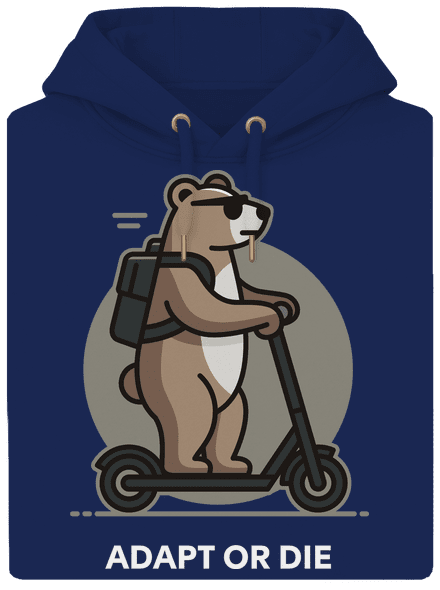 Adapt or die unisex prémium pulóver Navy