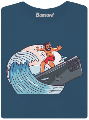 Szörfös vagyok prémium női póló Petrol Blue