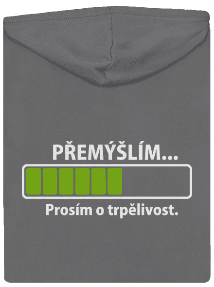 Gondolkodom cipzáras női pulóver Steel Gray