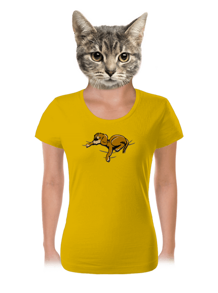 Alvó kutya női póló Yellow