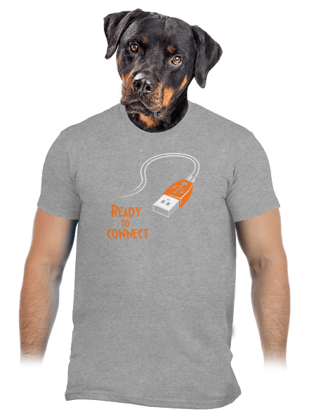 USB csatlakozás férfi póló Sport Grey