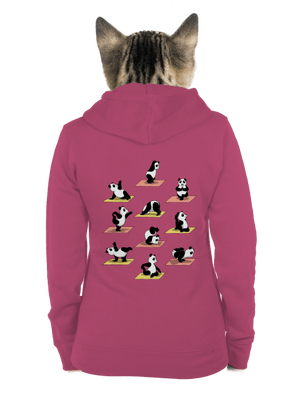 Panda jóga cipzáras női pulóver Magenta