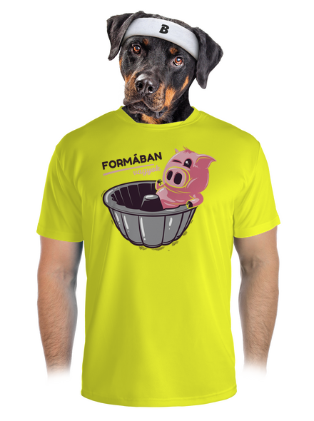 Formában férfi sportpóló Neon Yellow