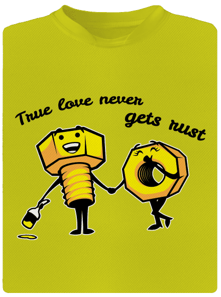 True love férfi sportpóló Neon Yellow