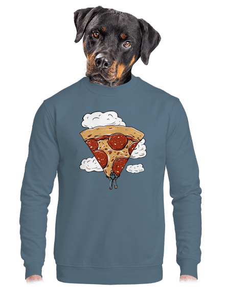 Pizza ejtőernyős unisex crewneck Nordic Blue