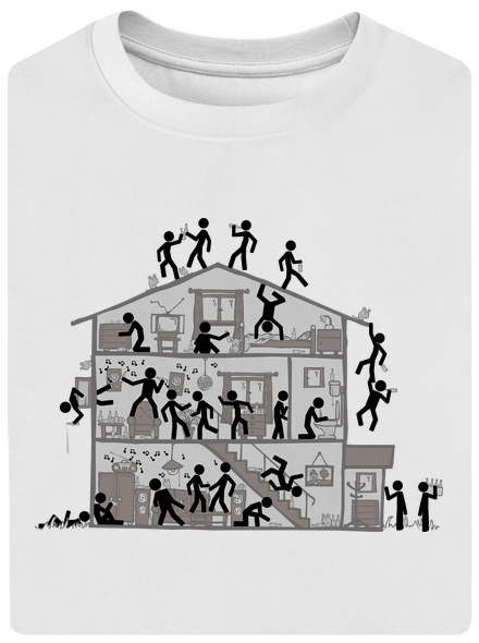 Party house unisex túlméretezett póló White