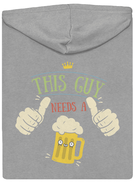 This guy needs a beer cipzáras férfi pulóver Light Melange