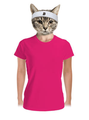 Nyomtatás nélkül női sportpóló Neon Pink